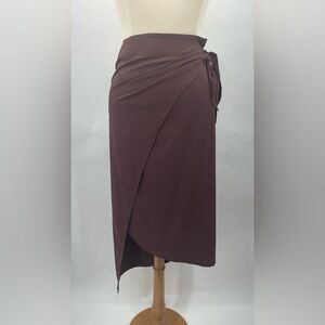 ADAY XS It’s a Swirl Wrap Skirt Merlot Maroon 0701 brown red lightweight